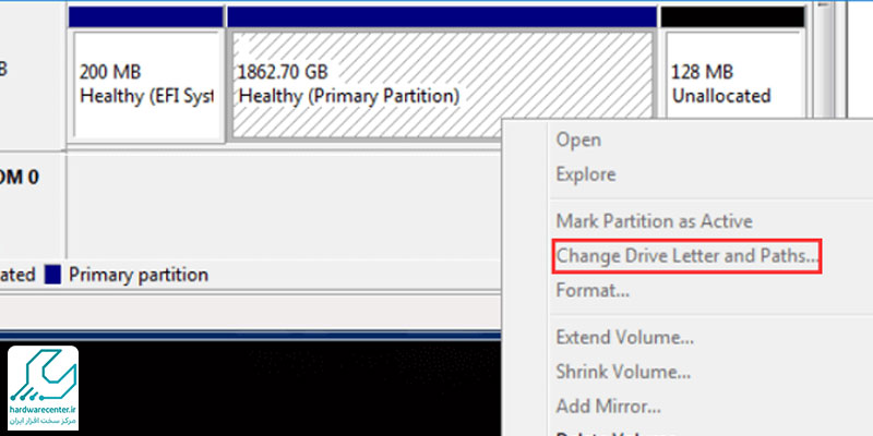 انتخاب نام جدید برای پارتیشن