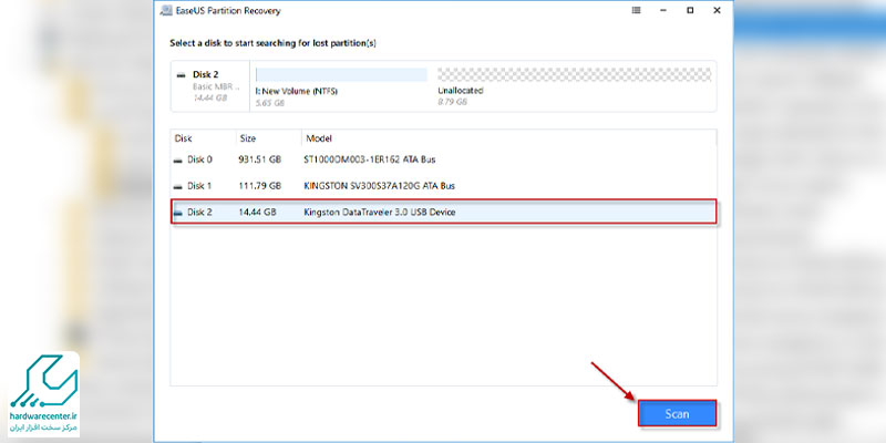 بازیابی اطلاعات هارد RAW شده از طریق برنامه EaseUS Data Recovery